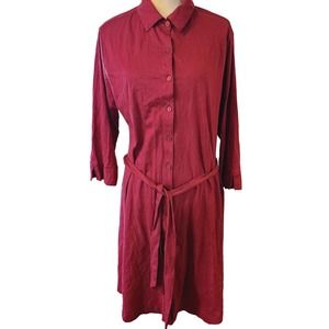 Paragon Women's Burgundy Button Down Dress Size Large